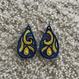 Artisan Blue & Gold Earrings